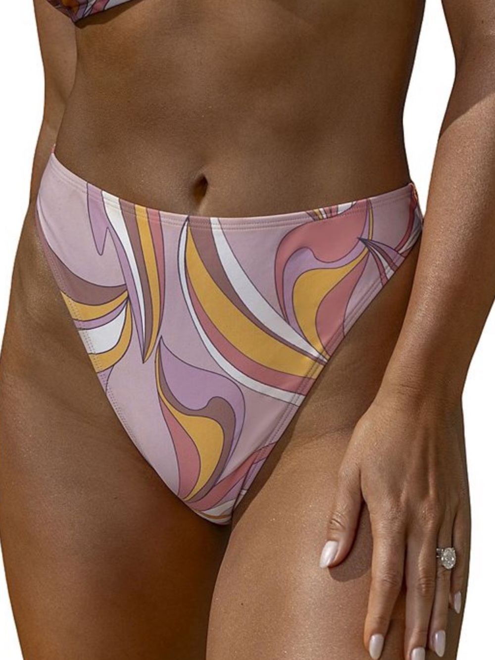 Cupshe Spritzy High Rise Swim Bottoms NWT